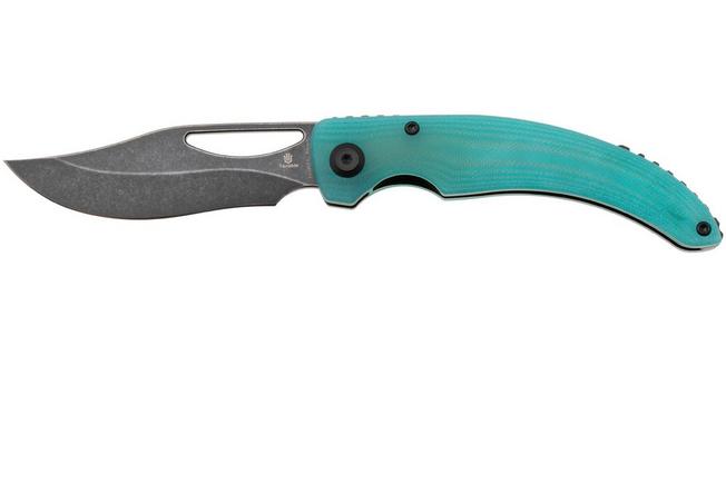 Bild für Tenable Knives Gideon T1119A5 Blackwashed Nitro-V, Tiffany Blue G10, Taschenmesser, Dead Sober Design
