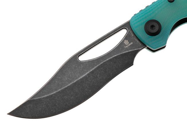 Bild für Tenable Knives Gideon T1119A5 Blackwashed Nitro-V, Tiffany Blue G10, Taschenmesser, Dead Sober Design