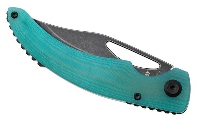 Bild für Tenable Knives Gideon T1119A5 Blackwashed Nitro-V, Tiffany Blue G10, Taschenmesser, Dead Sober Design