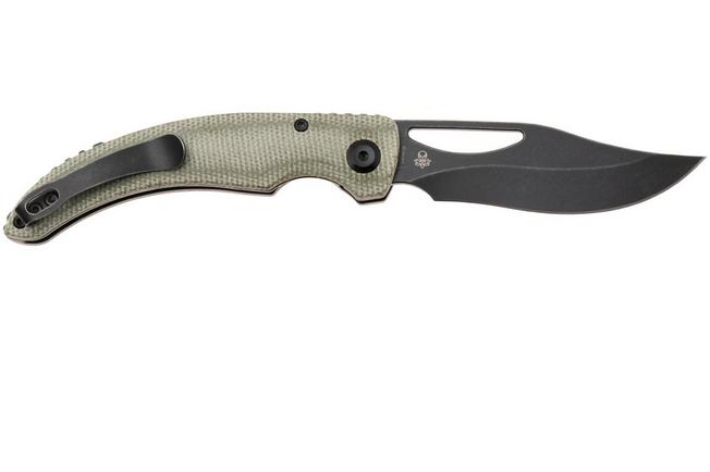 Afbeelding voor Tenable Knives Gideon T1119A6 Blackwashed Nitro-V, Green Micarta, zakmes, Dead Sober design