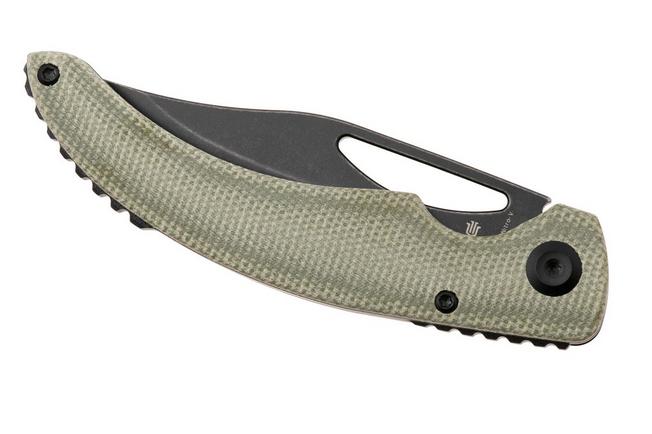 Afbeelding voor Tenable Knives Gideon T1119A6 Blackwashed Nitro-V, Green Micarta, zakmes, Dead Sober design