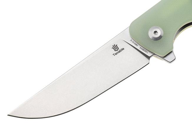 Afbeelding voor Tenable Knives Anomaly T2038A4 Stonewashed Nitro-V, Jade G10, zakmes, Pinkerton Knives design