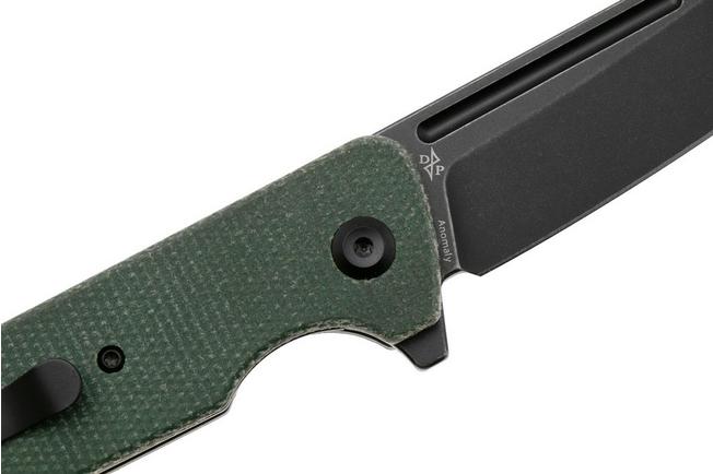 Bild für Tenable Knives Anomaly T2038T2 Blackwashed Nitro-V, Green Micarta, Taschenmesser, Pinkerton Knives Design
