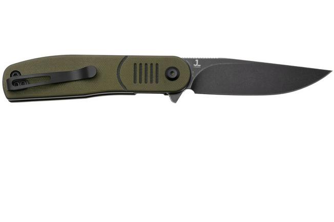Afbeelding voor Tenable Knives Einar T2072A1 Blackwashed Nitro-V, Olive Green Black G10, Justin Lundquist design