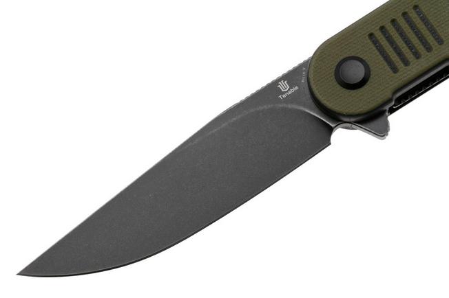 Afbeelding voor Tenable Knives Einar T2072A1 Blackwashed Nitro-V, Olive Green Black G10, Justin Lundquist design
