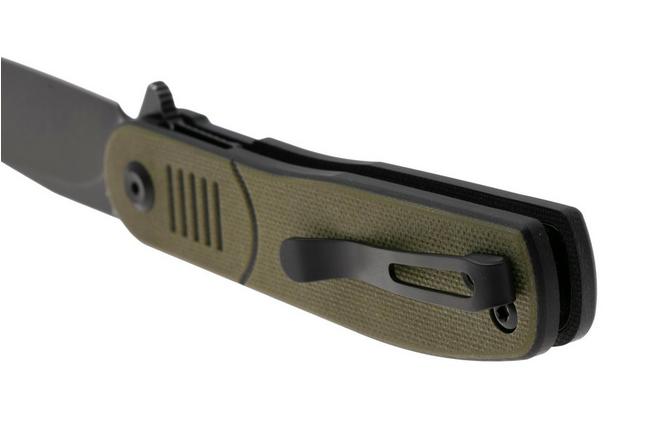 Afbeelding voor Tenable Knives Einar T2072A1 Blackwashed Nitro-V, Olive Green Black G10, Justin Lundquist design