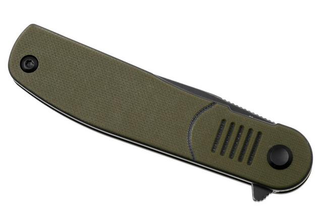 Afbeelding voor Tenable Knives Einar T2072A1 Blackwashed Nitro-V, Olive Green Black G10, Justin Lundquist design