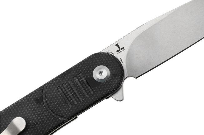 Bild für Tenable Knives Einar T2072A3 Stonewashed Nitro-V, Black Micarta, Taschenmesser, Justin Lundquist Design