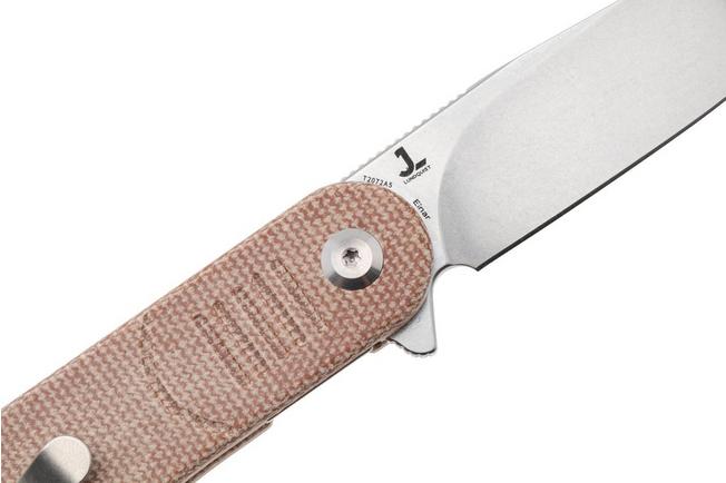 Bild für Tenable Knives Einar T2072A5 Stonewashed Nitro-V, Brown Micarta, Taschenmesser, Justin Lundquist Design