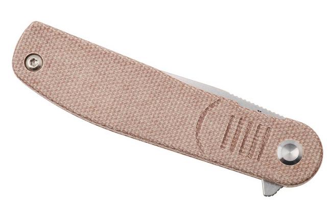 Bild für Tenable Knives Einar T2072A5 Stonewashed Nitro-V, Brown Micarta, Taschenmesser, Justin Lundquist Design