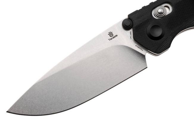 Afbeelding voor Tenable Knives Raven T2109V4 Stonewashed 14C28N, Black G10, zakmes, Black Bird Blades design