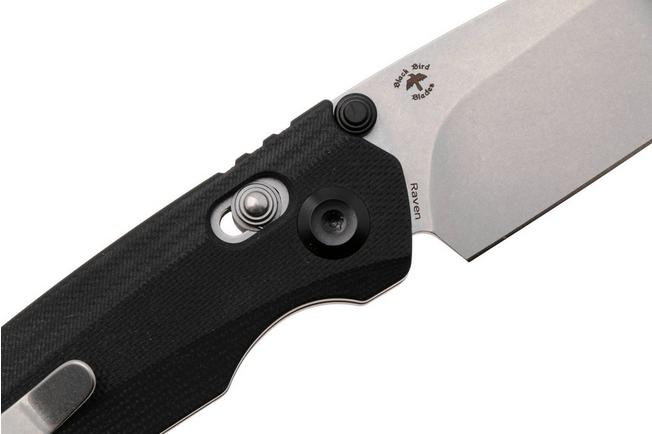 Afbeelding voor Tenable Knives Raven T2109V4 Stonewashed 14C28N, Black G10, zakmes, Black Bird Blades design
