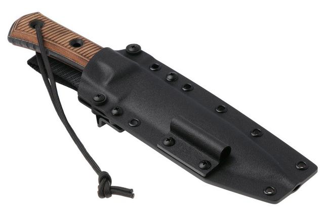 Afbeelding voor TRC Knives Apocalypse, Elmax Apocalypse Finish, Torched Natural Canvas Micarta, survivalmes