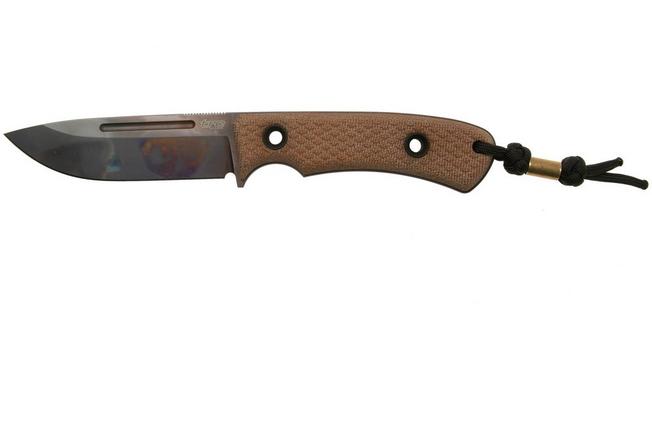 TRC Knives K-1s 2022, Elmax Apocalypse Finish, Natural Canvas Micarta, fixed knife | Advantageously at