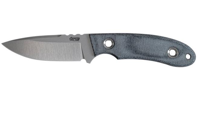 Image for TRC Knives KOSMOS, TI-KOSM-BCM-ST, Satin RWL-34, Black Canvas Micarta, fixed knife