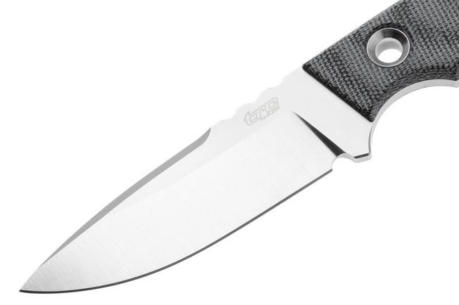 Image for TRC Knives KOSMOS, TI-KOSM-BCM-ST, Satin RWL-34, Black Canvas Micarta, fixed knife