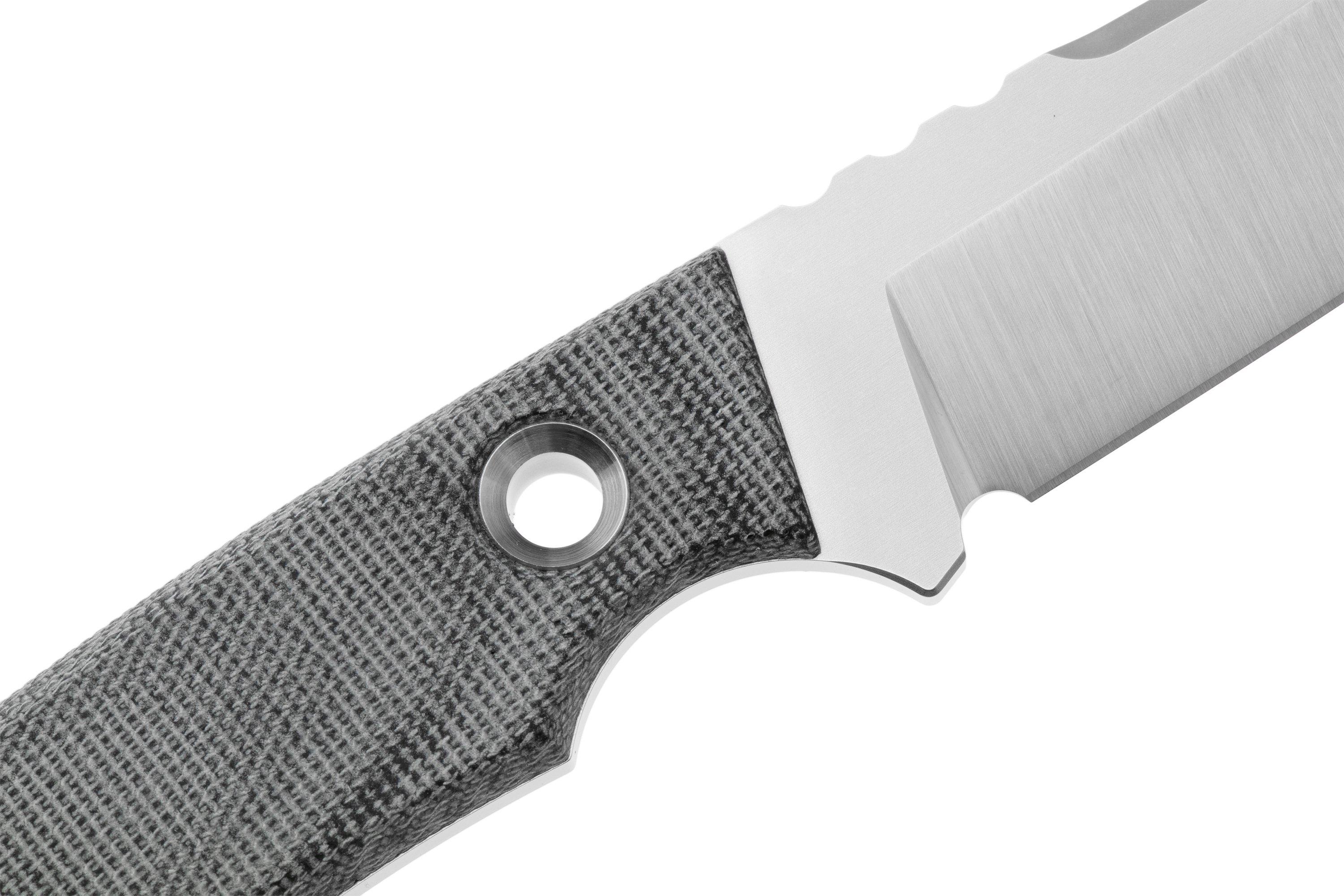 TRC Knives KOSMOS, TI-KOSM-BCM-ST, Satin RWL-34, Black Canvas Micarta ...