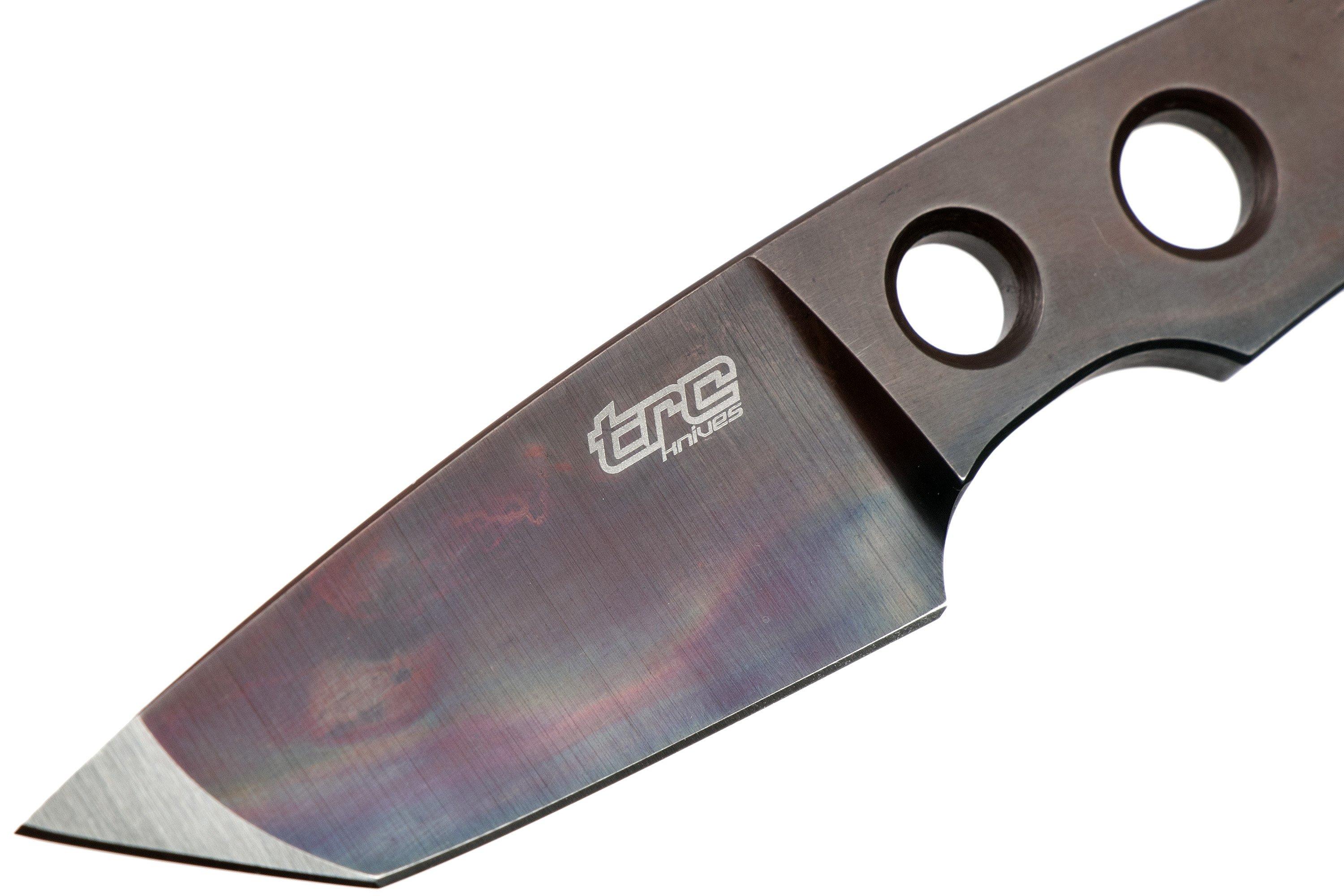 TRC Knives Mini Tanto, M390 Apocalyptic finish, neck knife