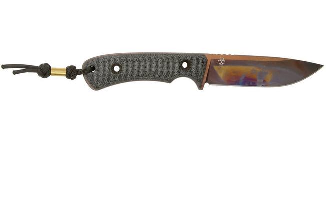 Imagen para TRC Knives South Pole, Elmax Apocalypse Finish 2022 Biohazard Edition, Black Canvas Micarta, cuchillo de supervivencia