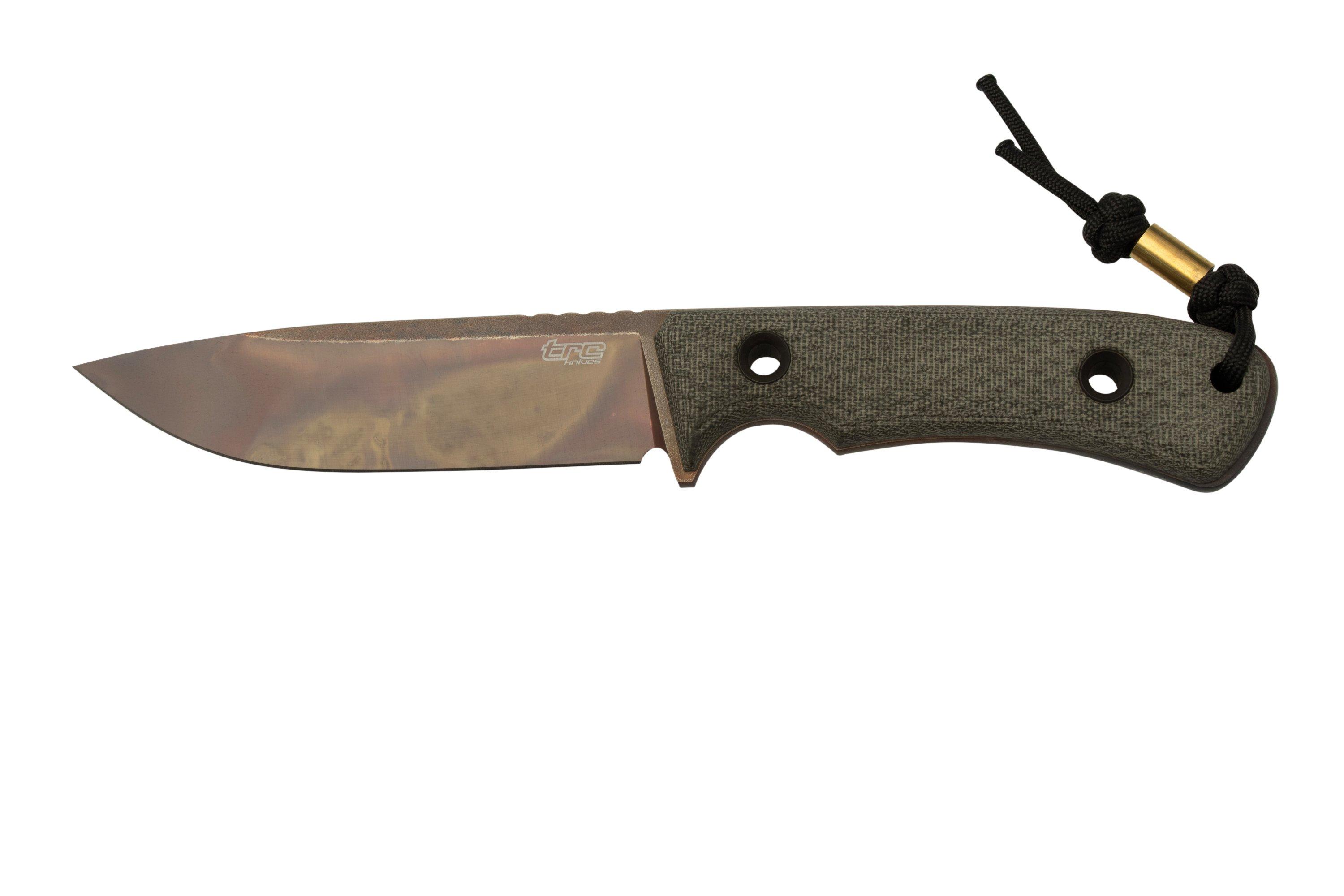 TRC Knives South Pole Apo Finish Green Canvas Micarta, survival