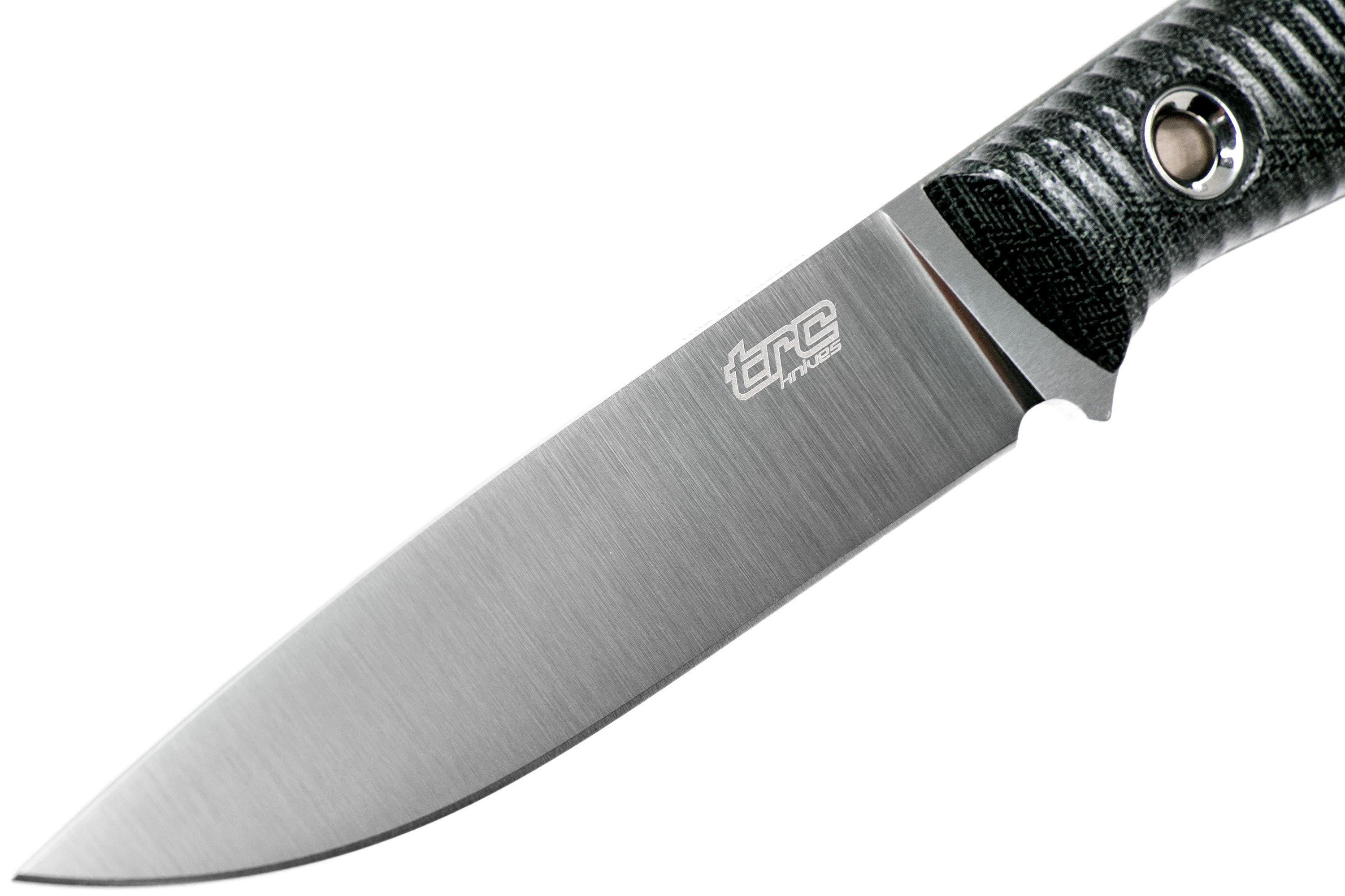 TRC Knives This Is Freedom, Black Canvas Micarta outdoor knife ...