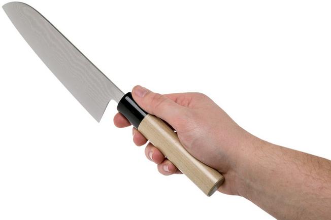 Couteau Santoku lame en acier de damas 18 cm