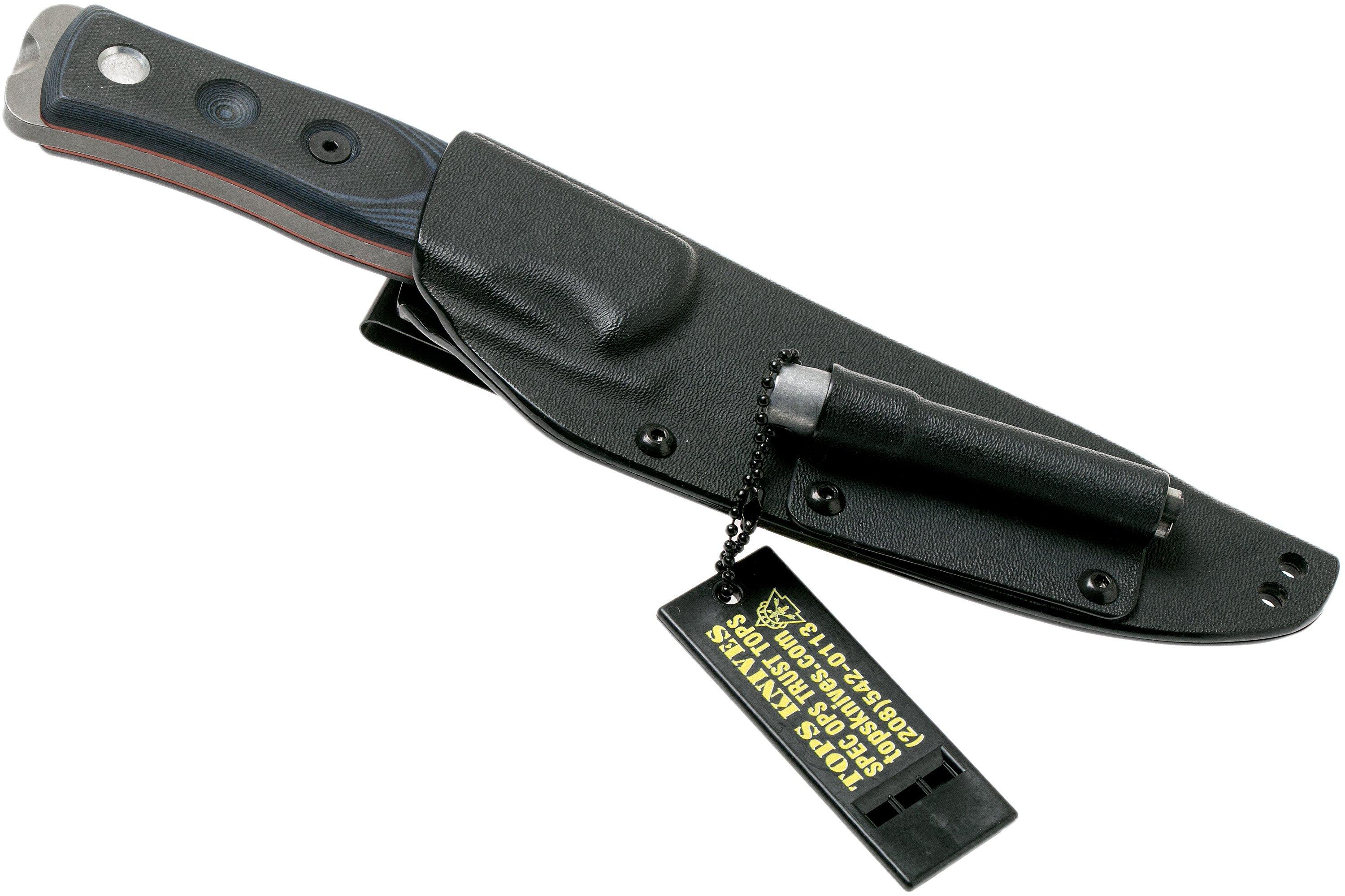 TOPS Knives B.O.B. Fieldcraft 154CM Blue/Black G10 BROS-154-BB ...
