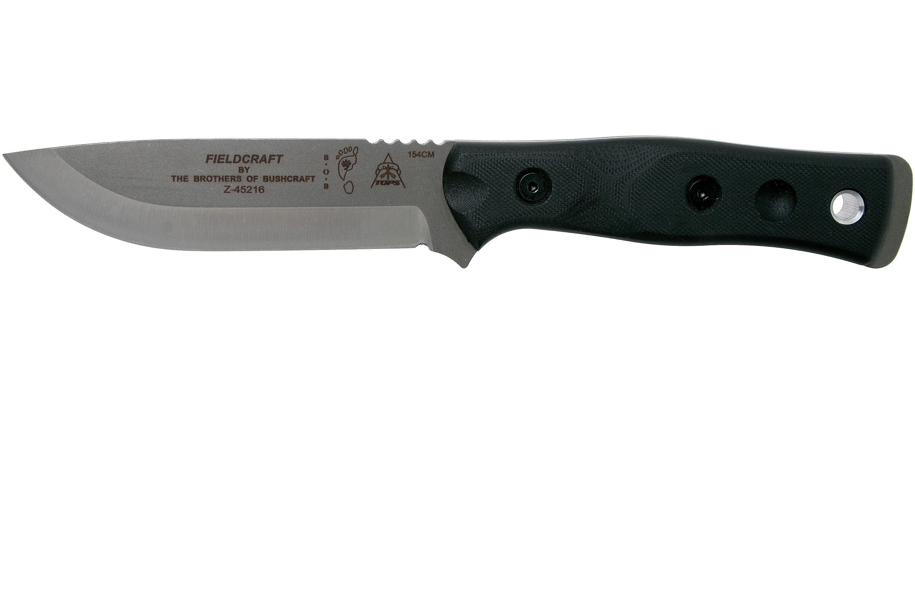 TOPS Knives B.O.B. Fieldcraft 154CM Black G10 BROS-154-BLK10 ...