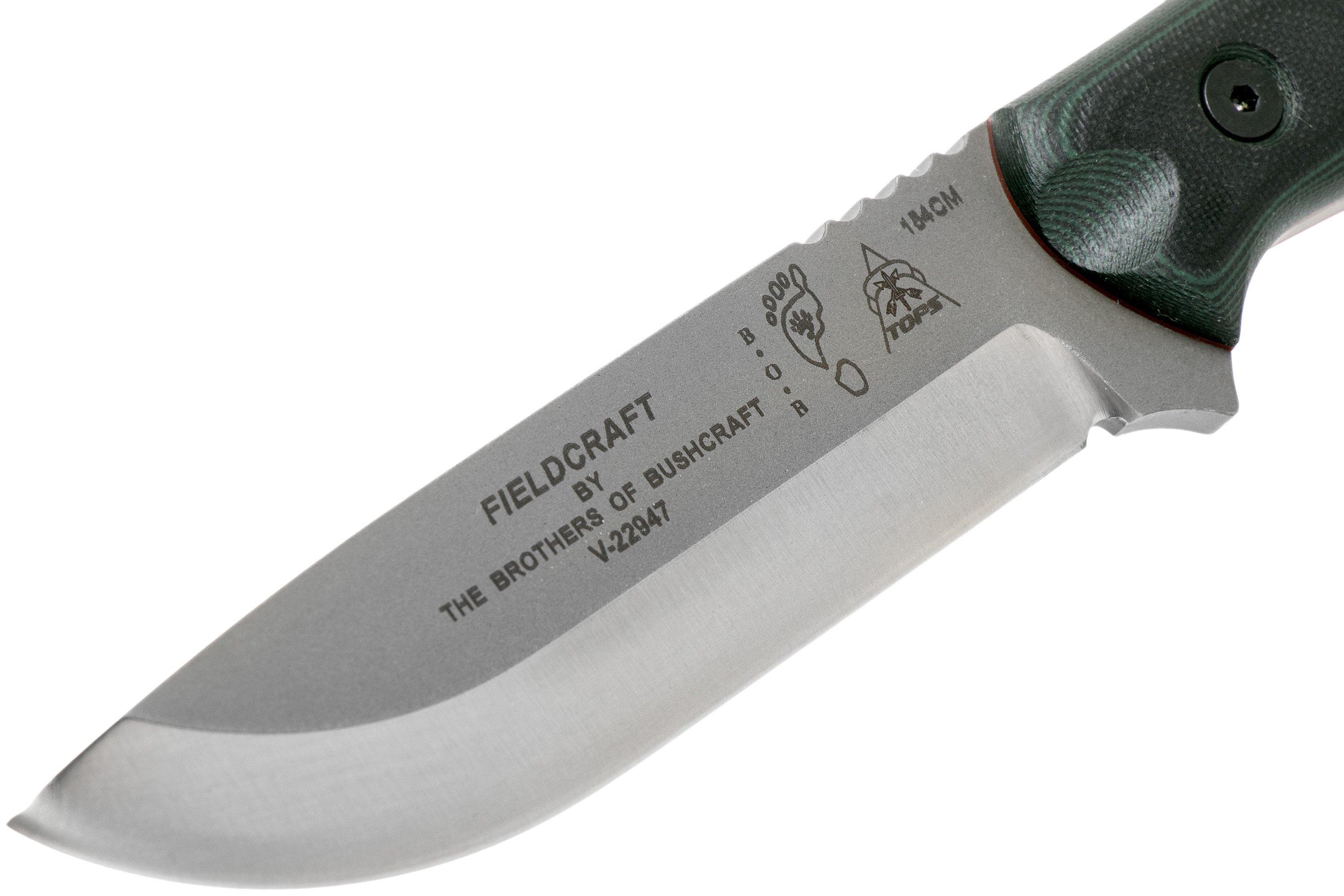 TOPS Knives B.O.B. Fieldcraft 154CM Green/Black G10 BROS-154-GB ...