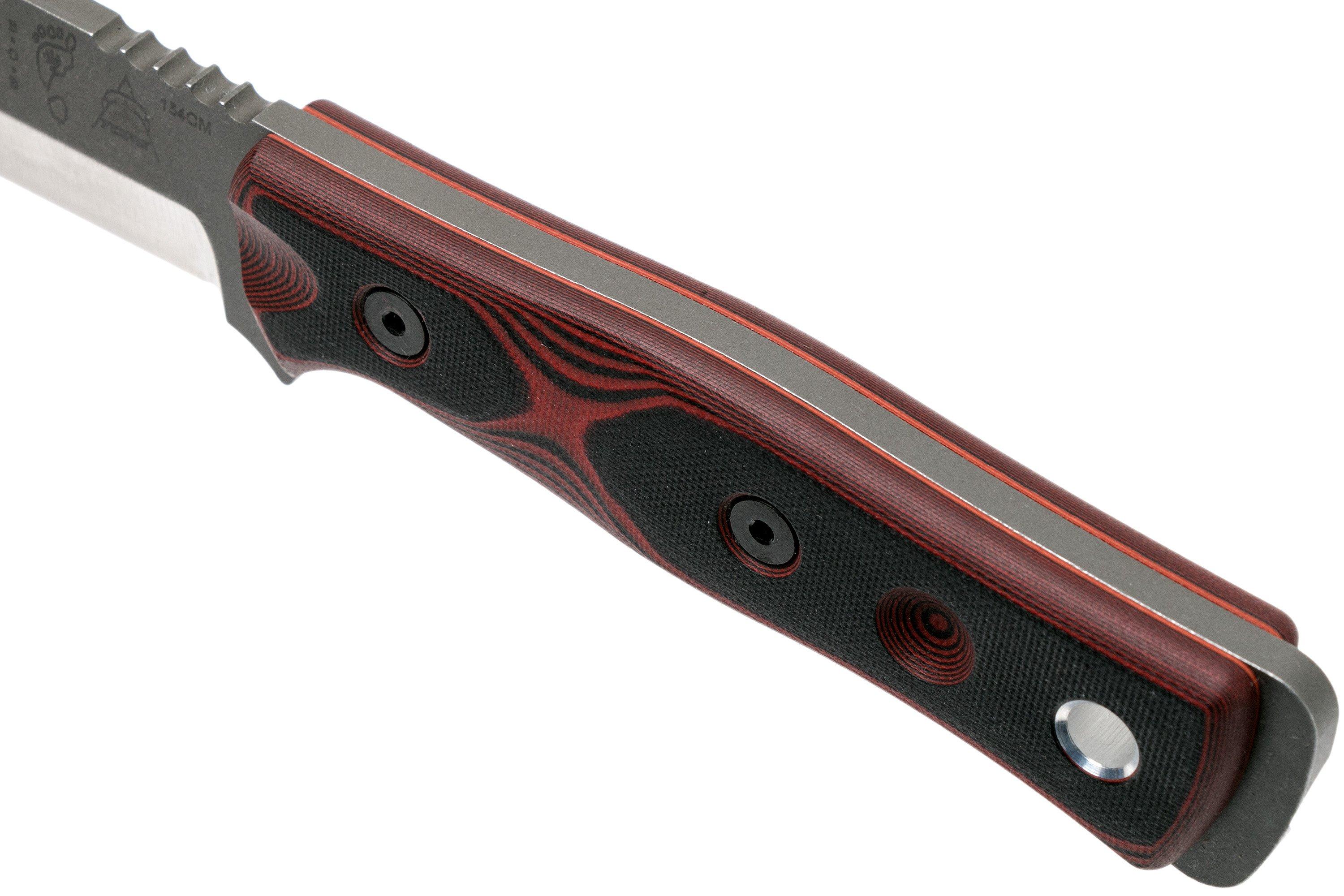 TOPS Knives B.O.B. Fieldcraft 154CM Red/Black G10 BROS-154-RB couteau ...