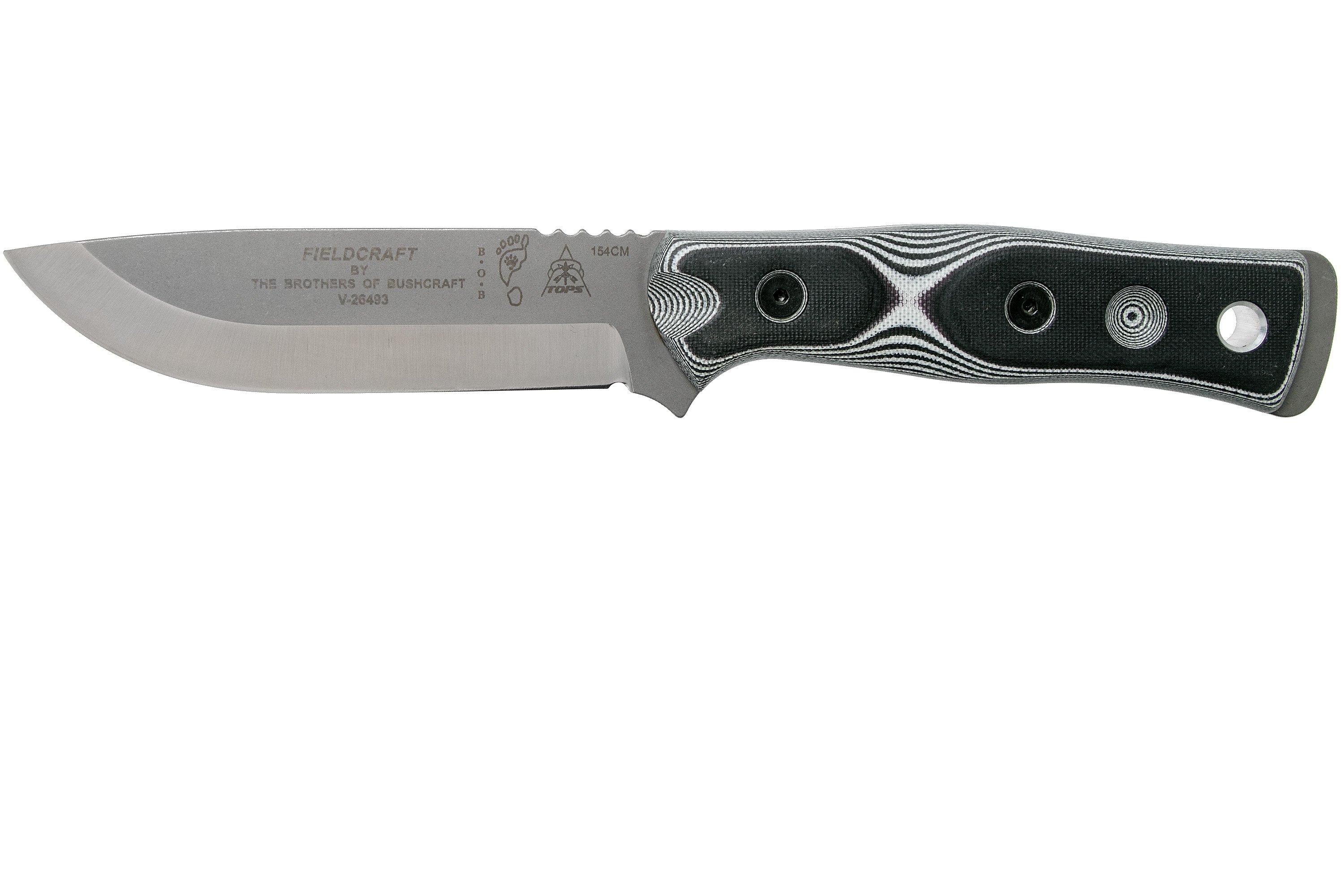 TOPS Knives B.O.B. Fieldcraft154CM White/Black G10 BROS-154-WB Cuchillo ...