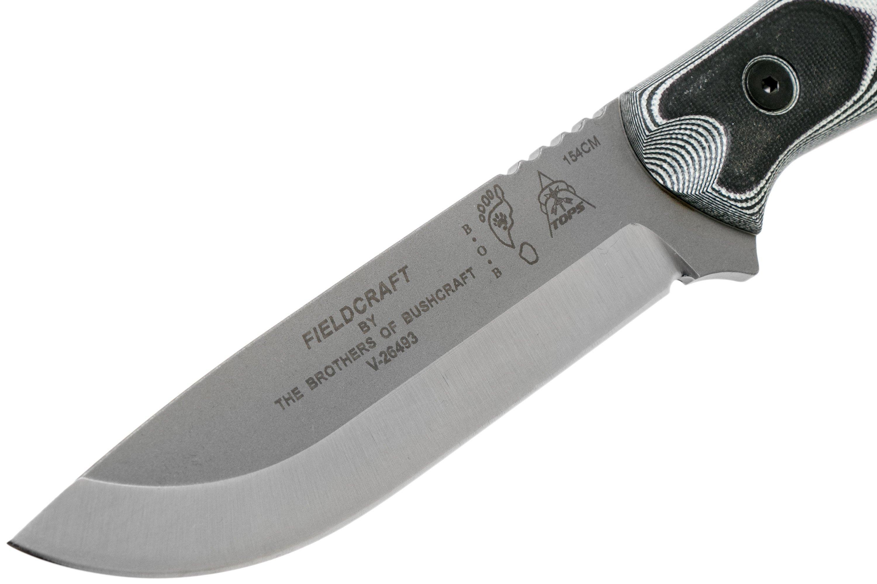 TOPS Knives B.O.B. Fieldcraft 154CM White/Black G10 BROS-154-WB ...