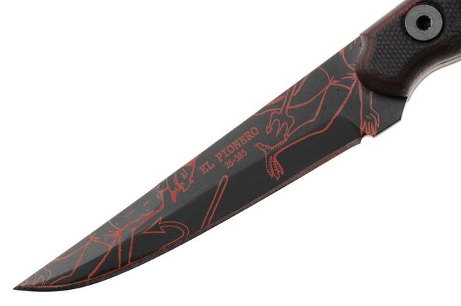 Afbeelding voor TOPS Knives El Pionero Diablito Edition ELPOL-01, Black Cerakote 1095, Black G10, vaststaand mes, Ed Calderon design