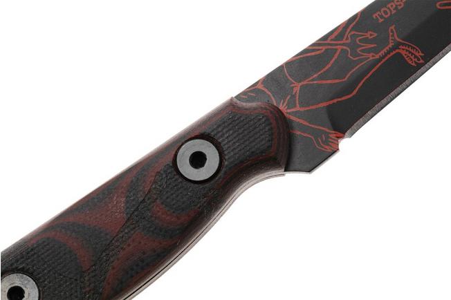 Afbeelding voor TOPS Knives El Pionero Diablito Edition ELPOL-01, Black Cerakote 1095, Black G10, vaststaand mes, Ed Calderon design