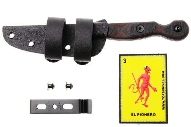 Afbeelding voor TOPS Knives El Pionero Diablito Edition ELPOL-01, Black Cerakote 1095, Black G10, vaststaand mes, Ed Calderon design