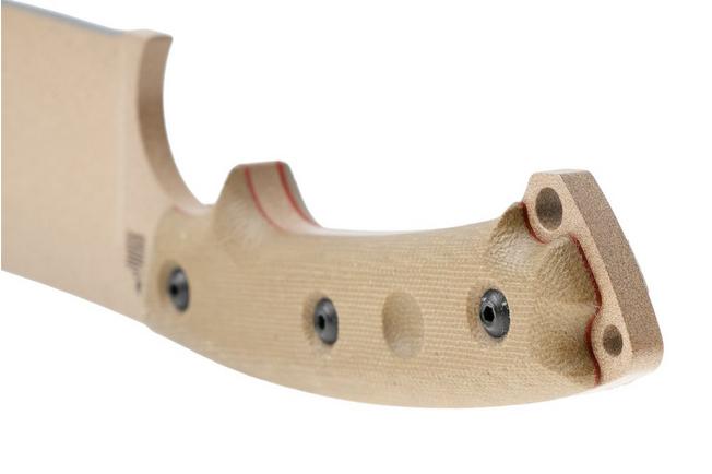 Afbeelding voor TOPS Knives Lil Chete LLCH-01, Coyote Tan 1095, Green Canvas Micarta, vaststaand mes, Leo Espinoza design