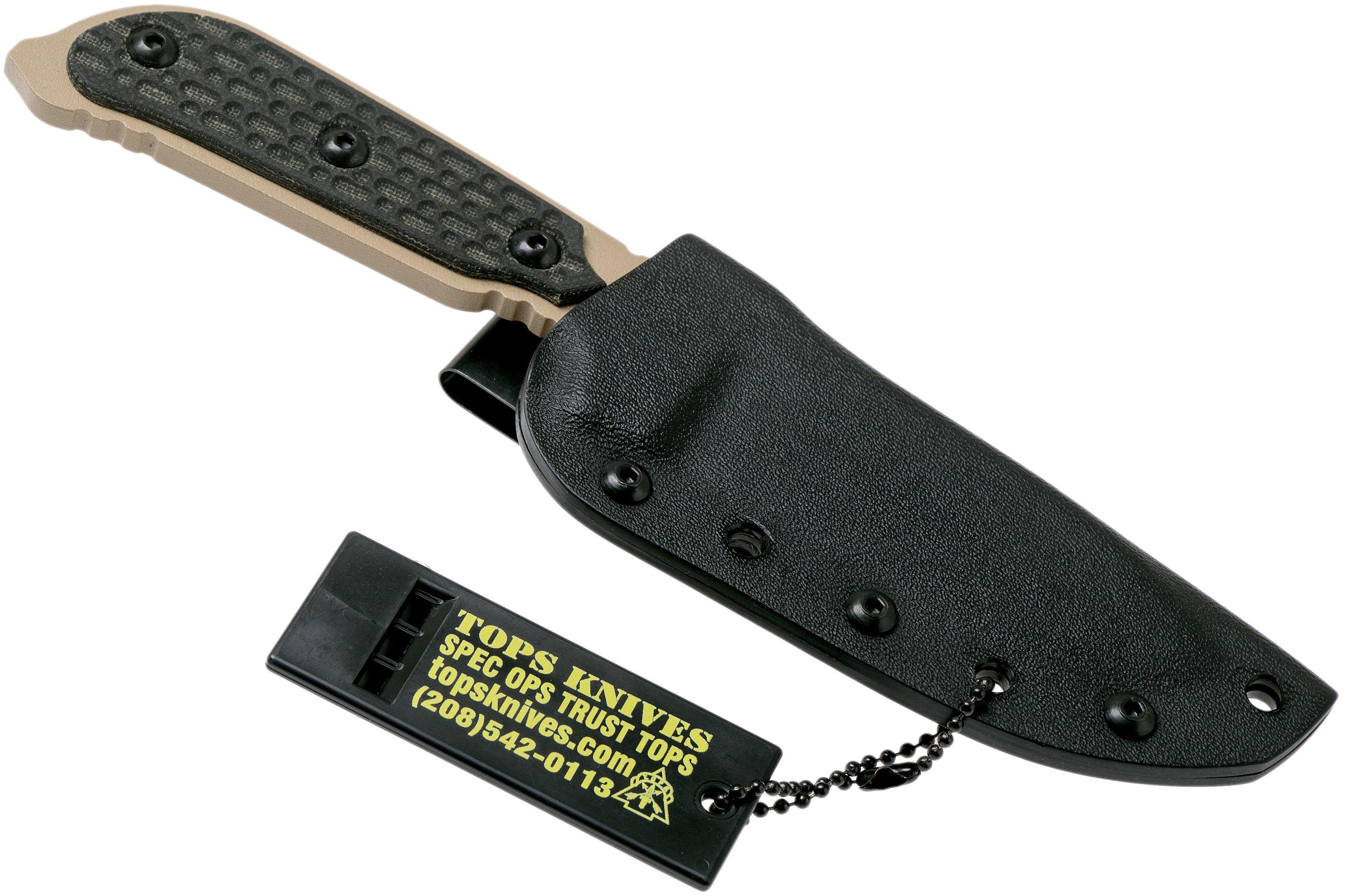 TOPS MilSPIE Elite Black Canvas Micarta MIL3ELITE survival knife