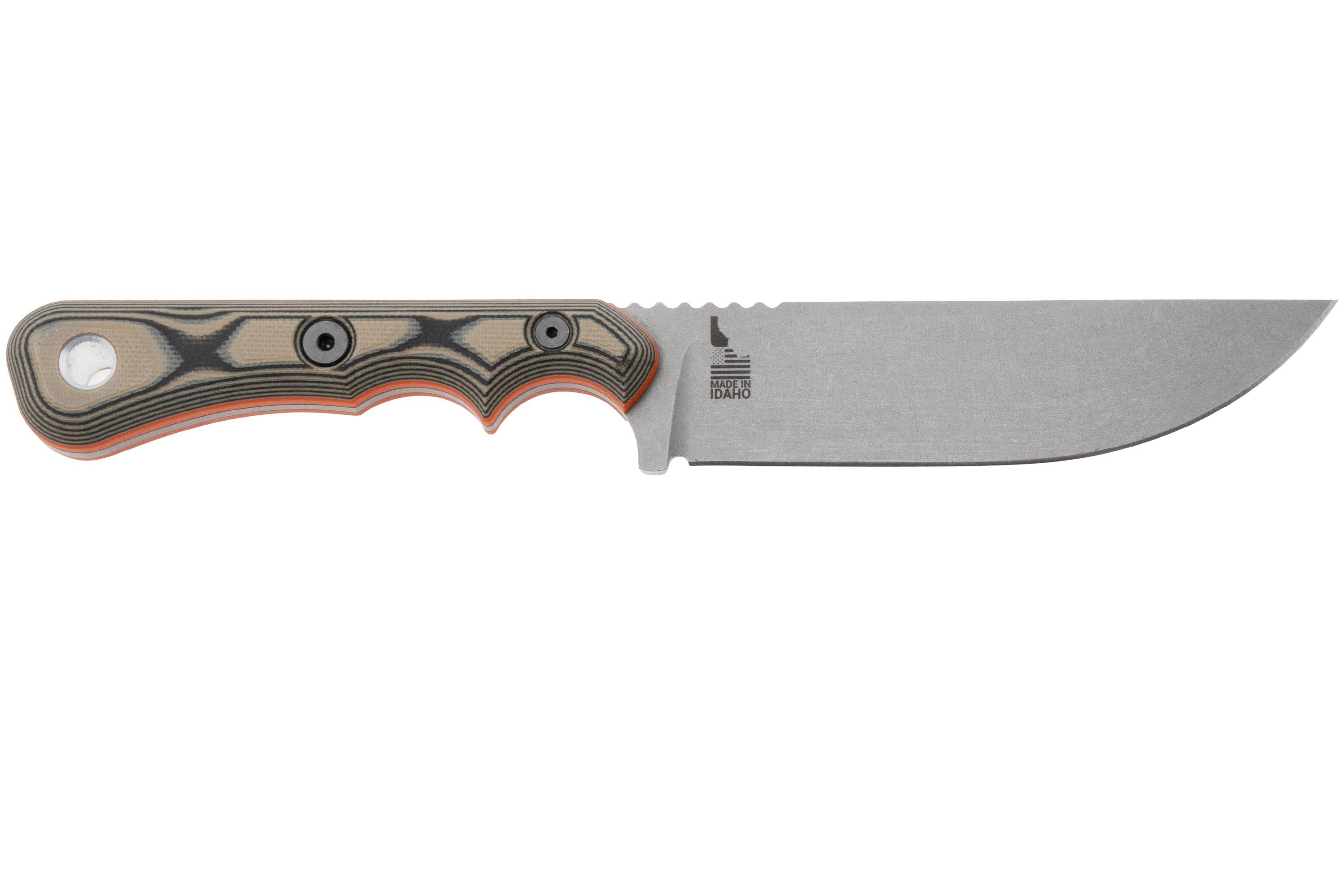 TOPS Knives Muley Skinner MSKIN-01, 154CM Tumble Finish, Tan Black G10 ...