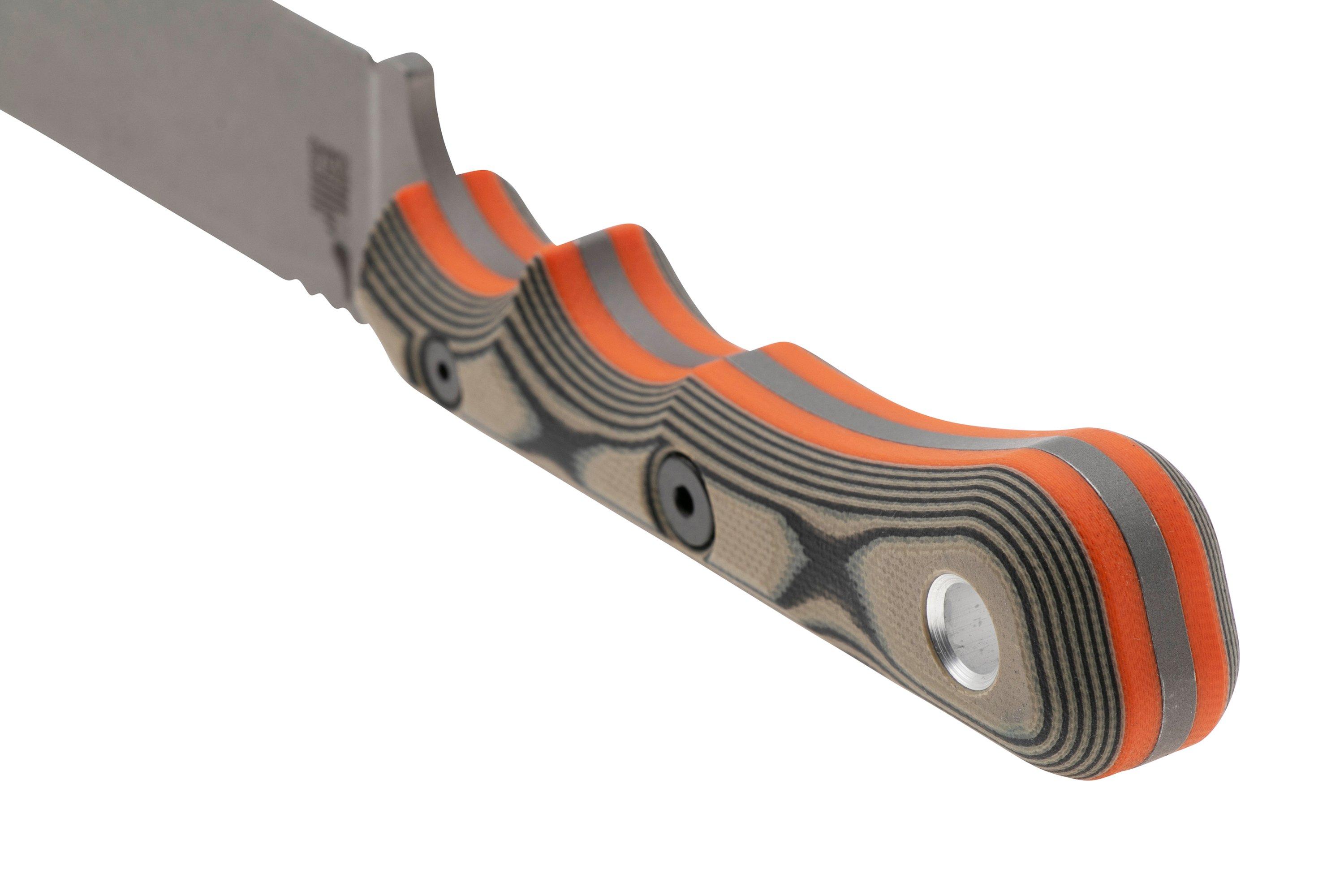 TOPS Knives Muley Skinner MSKIN-01, 154CM Tumble Finish, Tan Black G10 ...