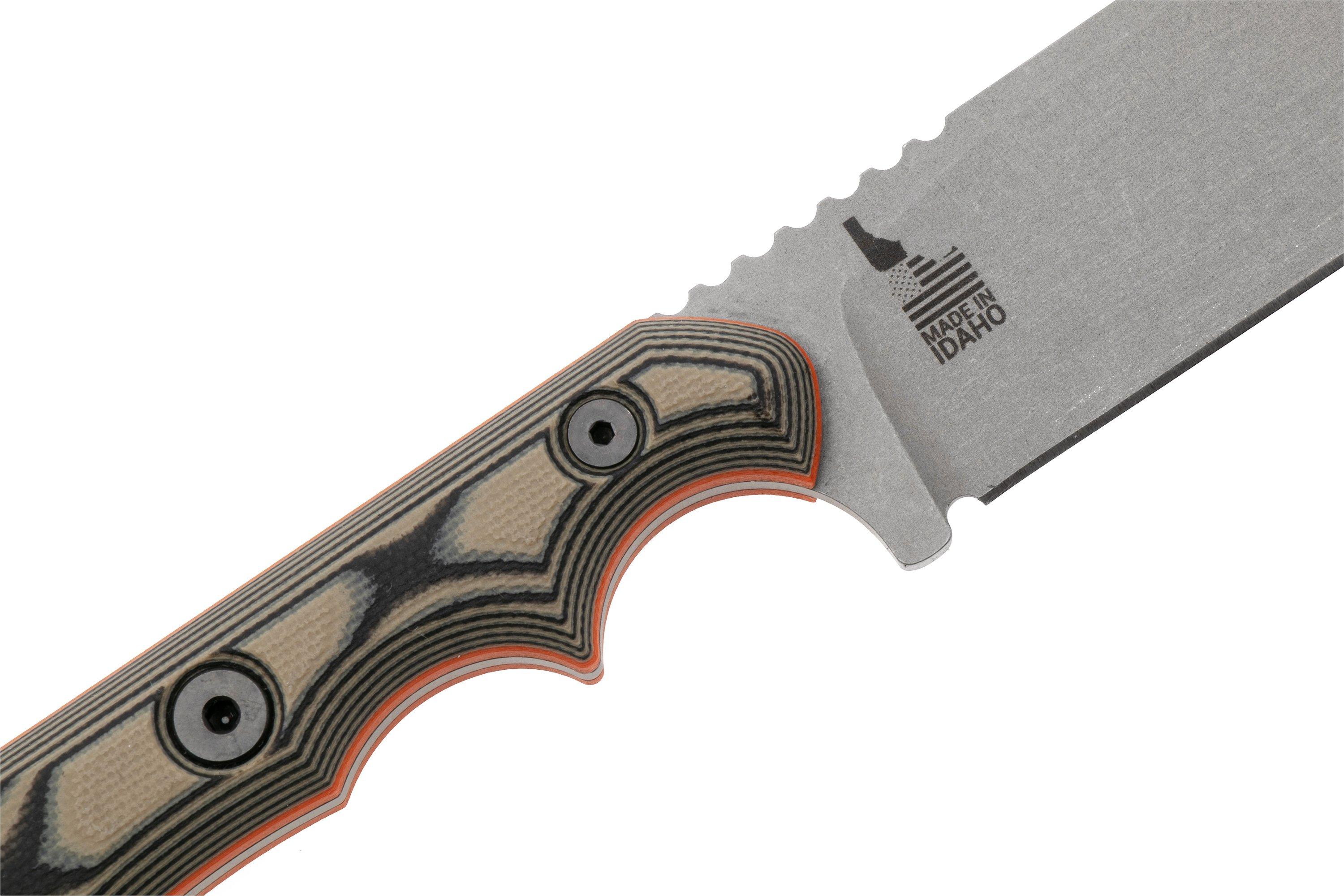 TOPS Knives Muley Skinner MSKIN-01, 154CM Tumble Finish, Tan Black G10 ...