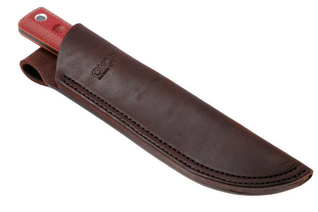 Afbeelding voor TOPS Knives Ontario XL Hunter ON7026B, Sniper Grey Traction Coated 1095 Carbon Steel, Red Canvas Micarta jachtmes
