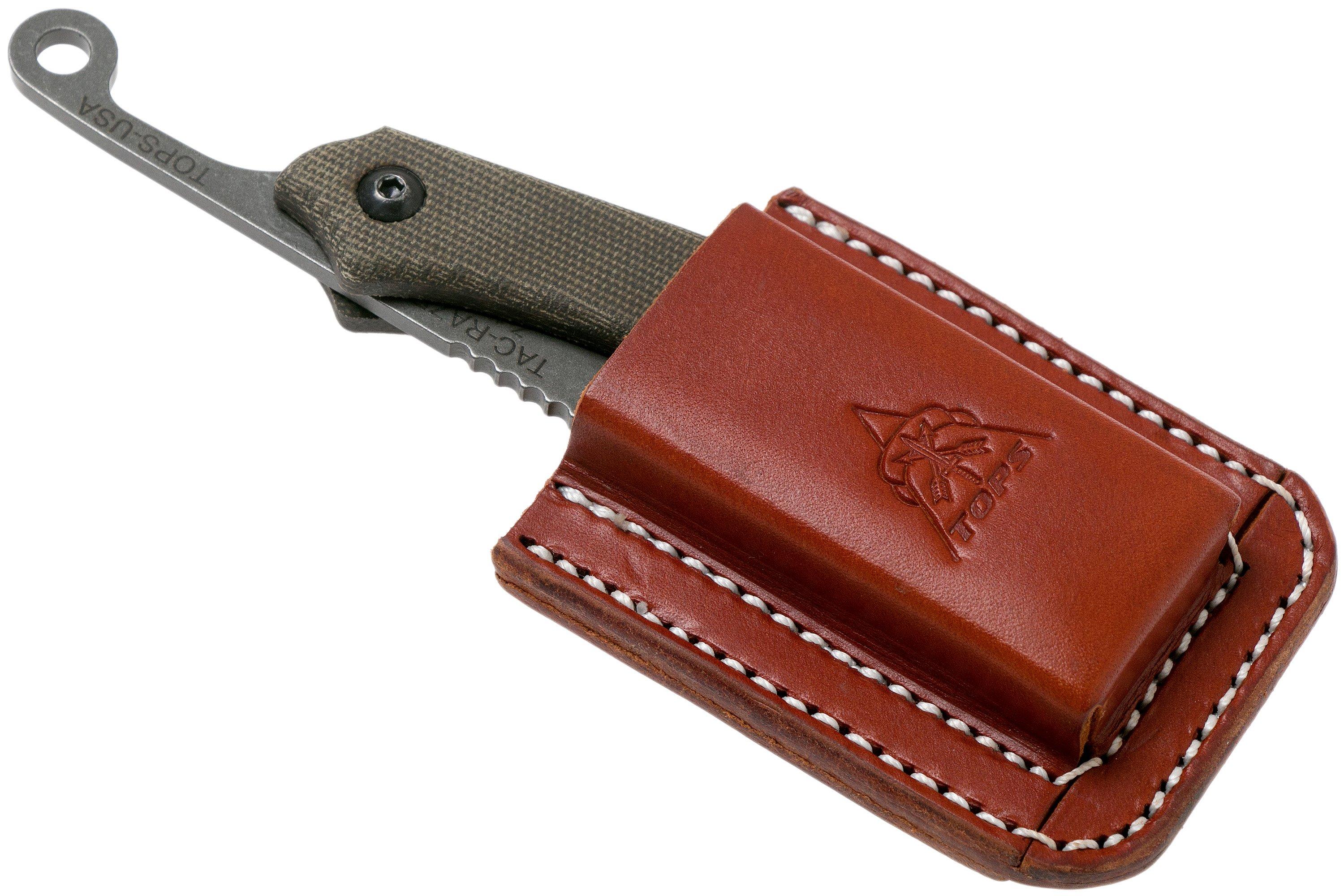 TOPS TacRaze 4 Tanto TRAZ04 Micarta, Friction Folder pocket knife