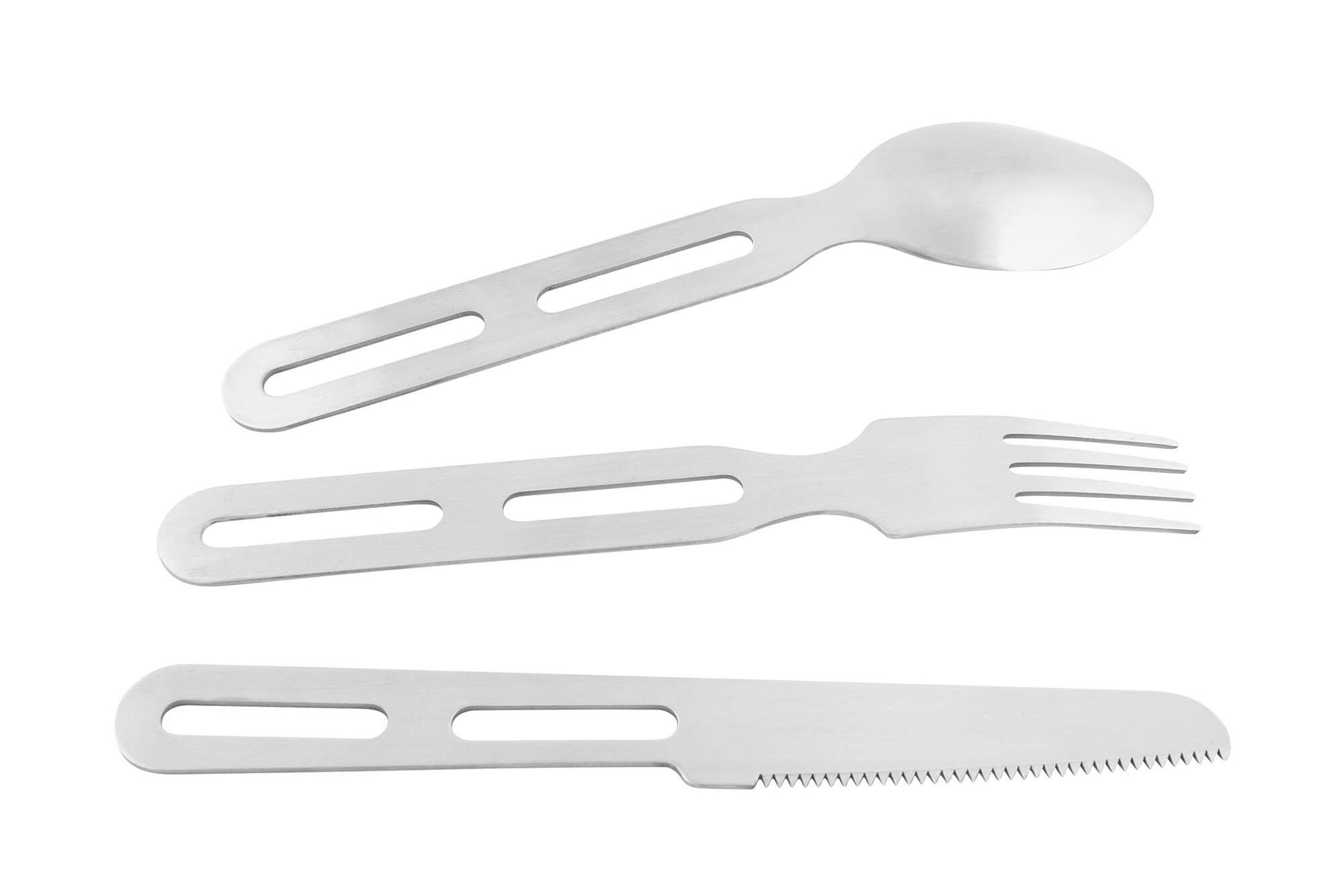 Tatonka Mini set di pentole da campeggio II (6 pezzi) – stoviglie in acciaio inox con pentola, coperchio e tre bicchieri, con sacchetto per il trasporto, privo di sostanze nocive e per