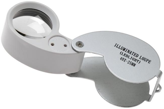 TSPROF 40x 25 mm lente di ingrandimento tascabile con luce LED