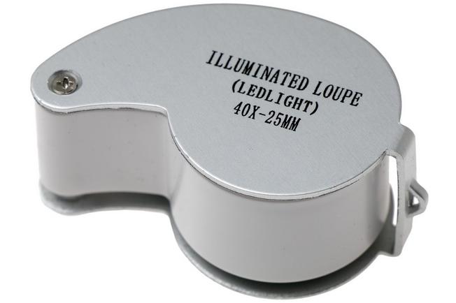 40X-25mm LED Illuminated Jewelers Loupe Magnifier With Light