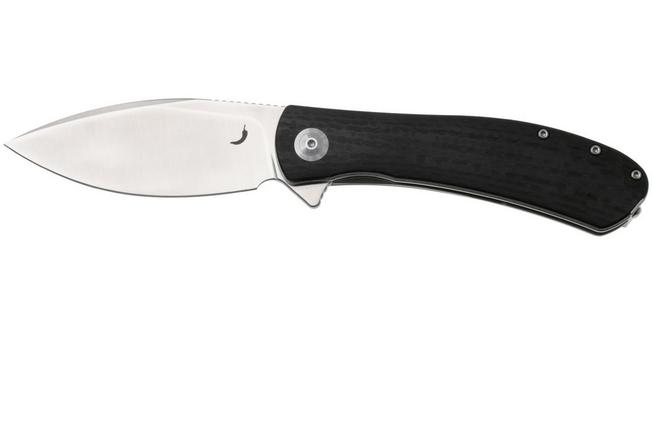 Afbeelding voor Trollsky Knives Mandu XL MT020-XL, Satin CPM MagnaCut, Black CarbonTex G10 zakmes