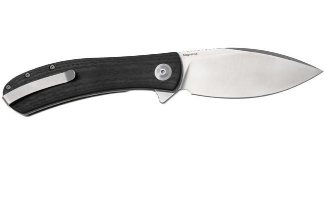 Afbeelding voor Trollsky Knives Mandu XL MT020-XL, Satin CPM MagnaCut, Black CarbonTex G10 zakmes