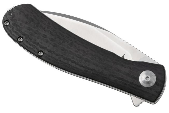 Afbeelding voor Trollsky Knives Mandu XL MT020-XL, Satin CPM MagnaCut, Black CarbonTex G10 zakmes