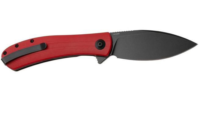 Afbeelding voor Trollsky Knives Mandu XL MT021-XL, Black 14C28N, Red G10 zakmes