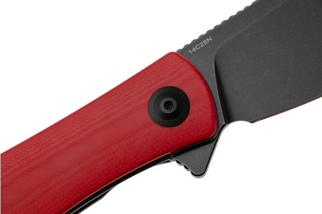 Afbeelding voor Trollsky Knives Mandu XL MT021-XL, Black 14C28N, Red G10 zakmes